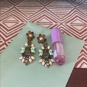 Stella & Dot Gold and Cream Statement Earrings